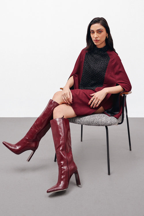 Crimsonveil Cape and Skirt Set