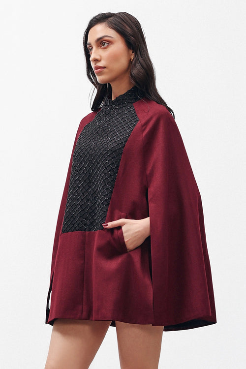 Crimsonveil Cape and Skirt Set