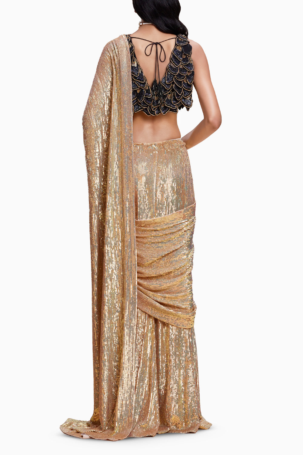 Gold Sequin Saree