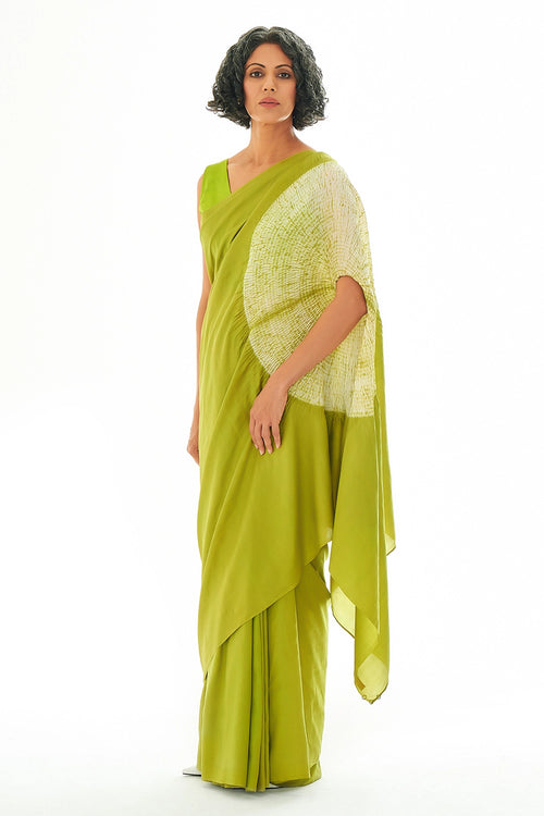 Green Shoot Handwoven Handsfree Saree