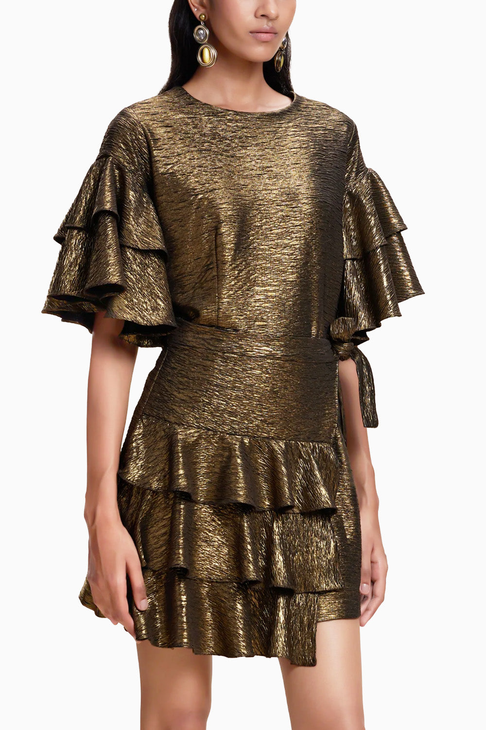 Golden Ruffle Dress