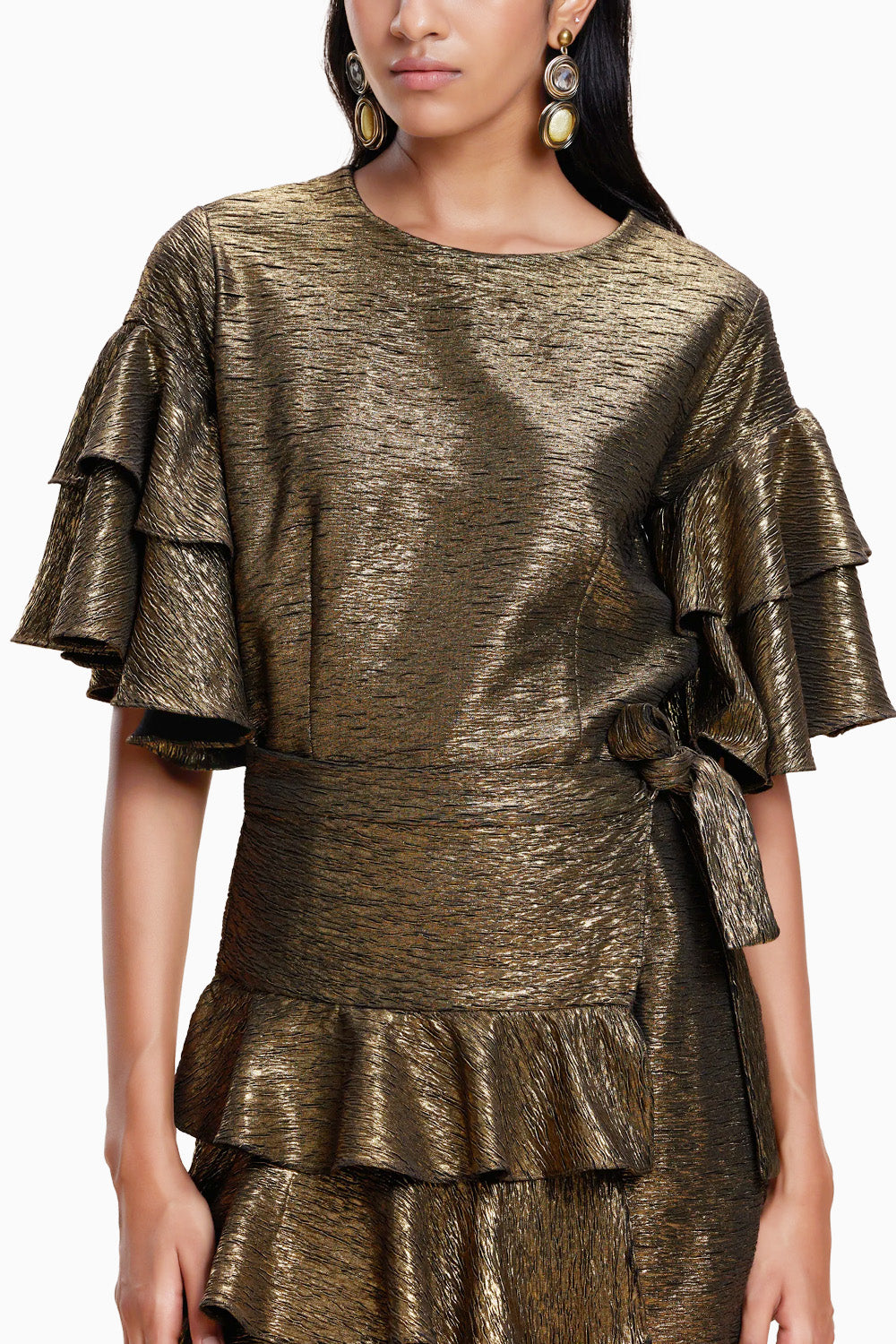 Golden Ruffle Dress