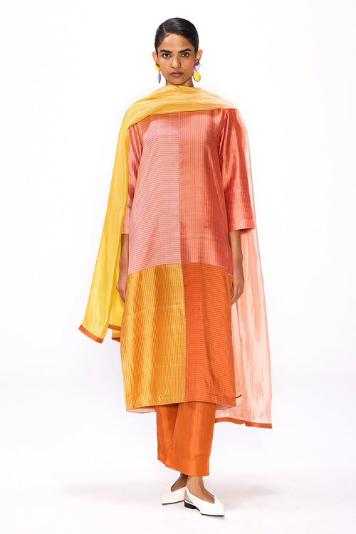 Smudge Apricot Dupatta