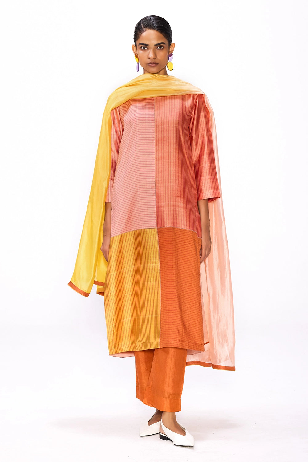 Smudge Apricot Dupatta