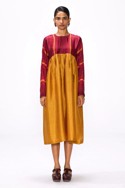 Colour Block Ochre Dress