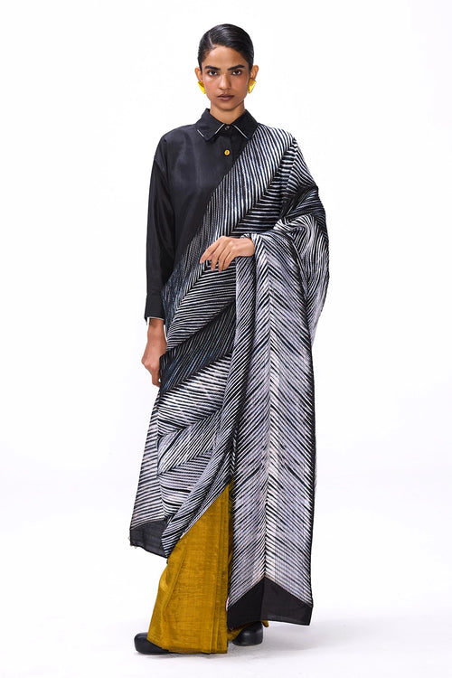 Strokes Ochre Saree