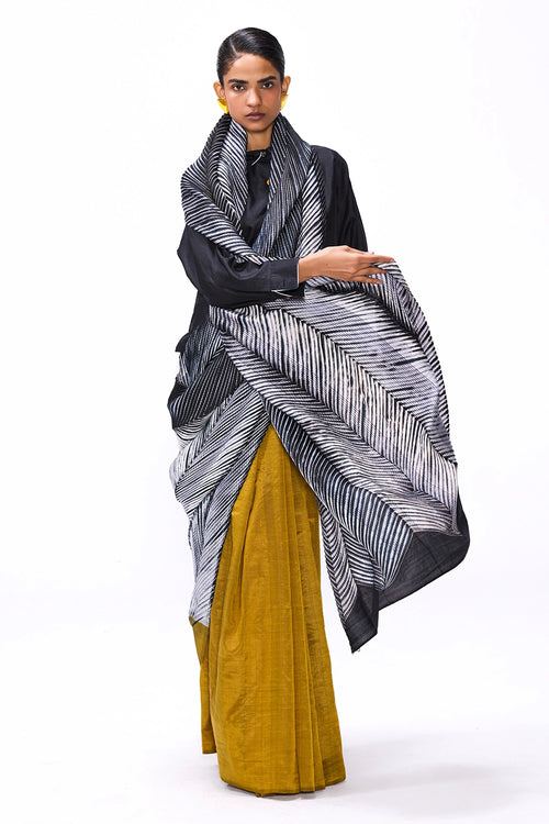 Strokes Ochre Saree