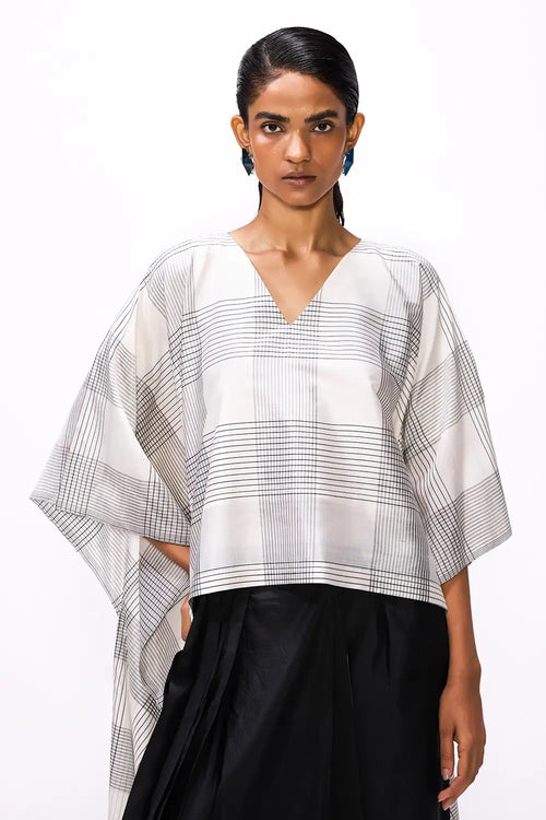 Off Grid Kaftan Check Blouse