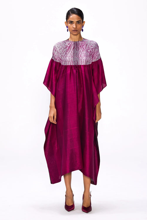 Off Grid Magenta-Purple Moss Kaftan