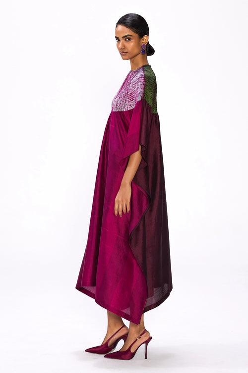 Off Grid Magenta-Purple Moss Kaftan
