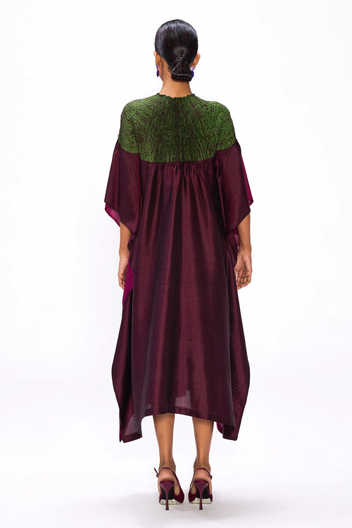 Off Grid Magenta-Purple Moss Kaftan