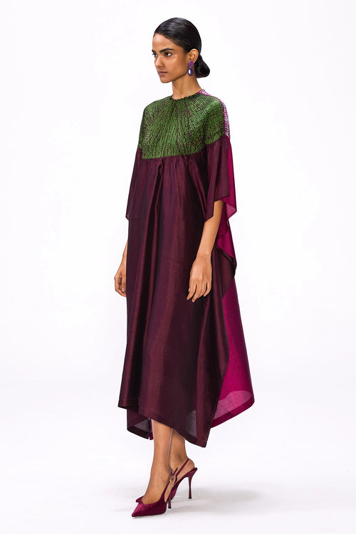 Off Grid Magenta-Purple Moss Kaftan