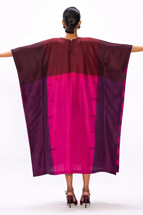 Wine Colour Block Kaftan