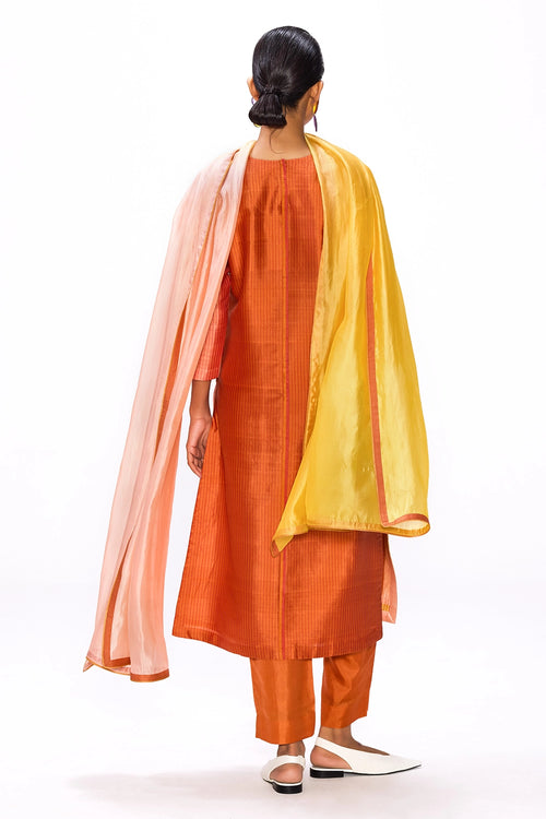 Colour Block Coral Kurta
