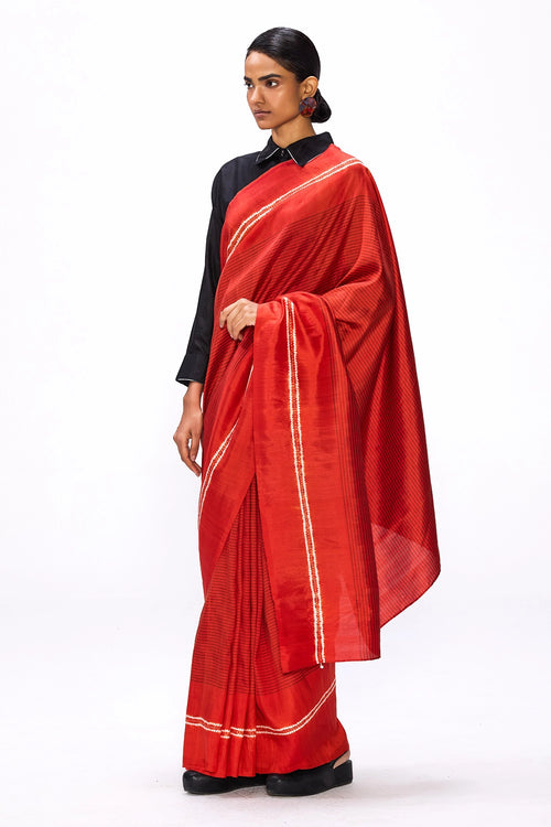 Margin Flame Saree