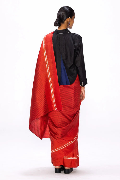 Margin Flame Saree