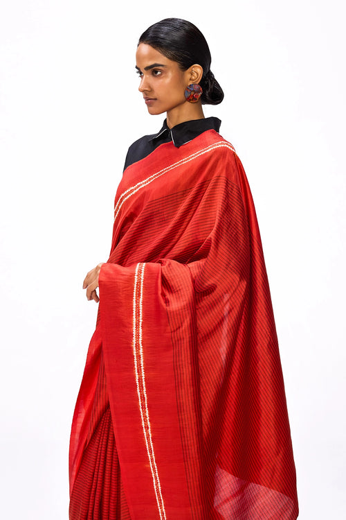 Margin Flame Saree