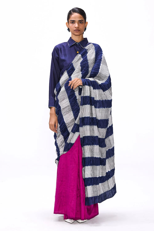 Unrule Magenta-Navy Saree