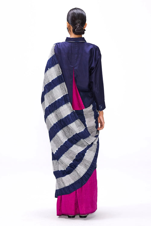 Unrule Magenta-Navy Saree