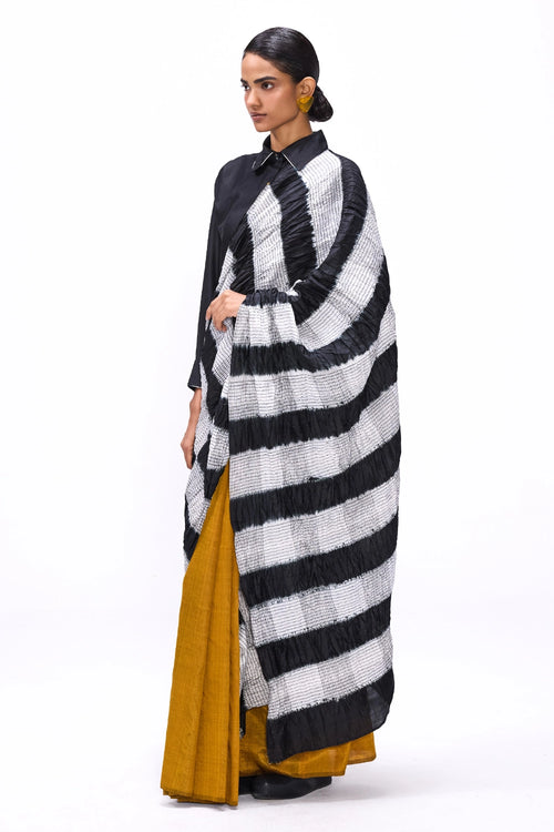 Unrule Ochre Saree