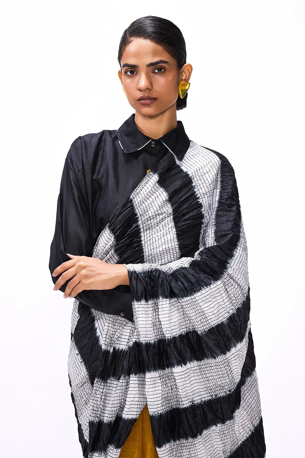 Unrule Ochre Saree