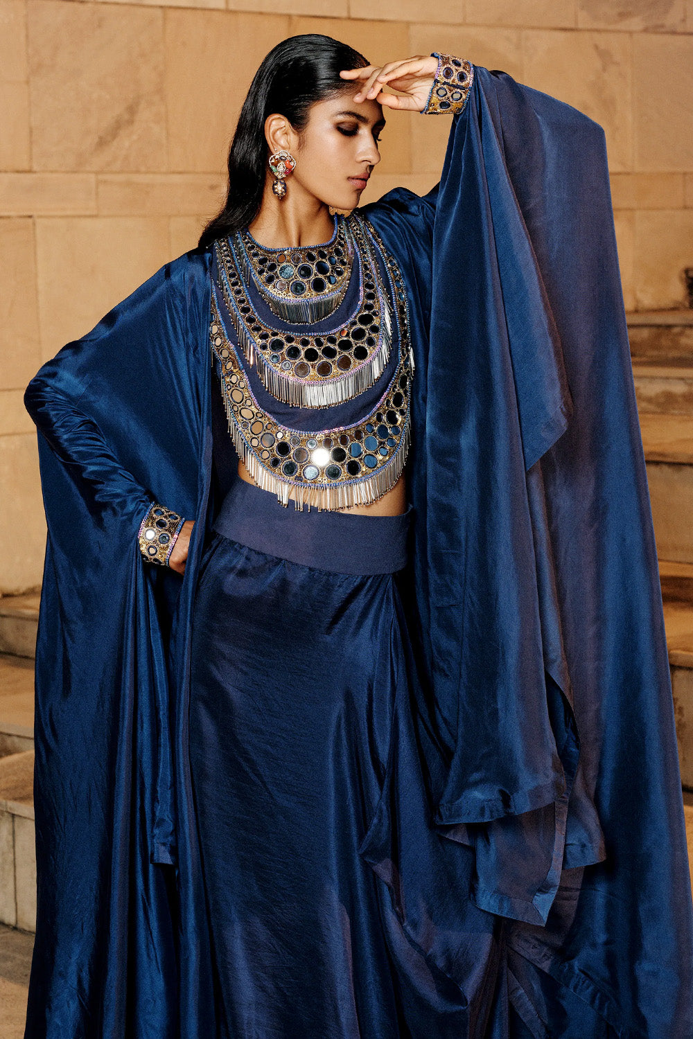 Midnight Blue Cape Set