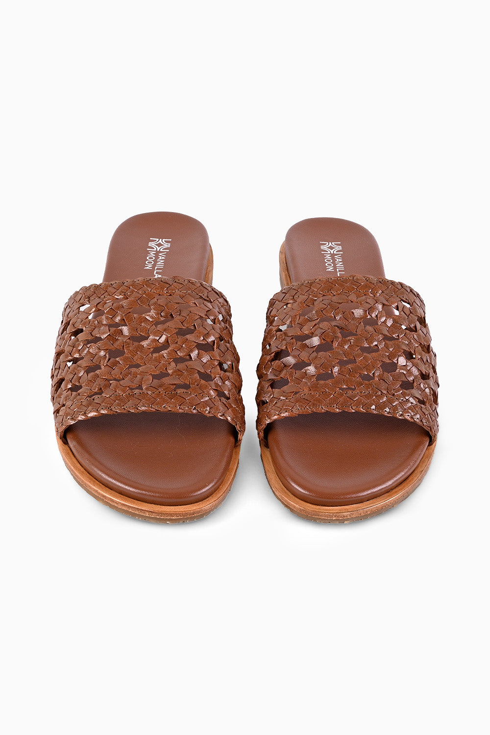 Sian Brown Woven Footbed Sliders