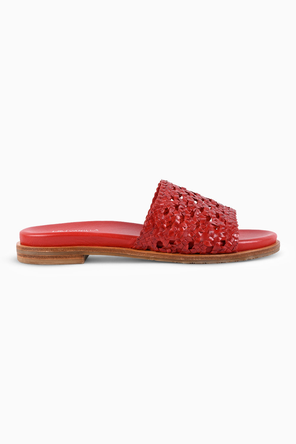 Sian Red Woven Footbed Sliders