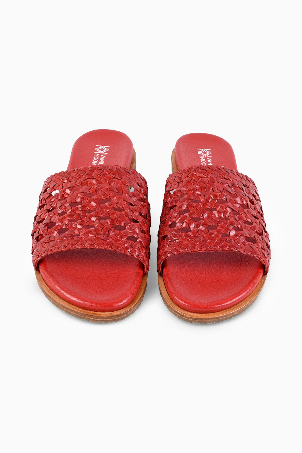 Sian Red Woven Footbed Sliders