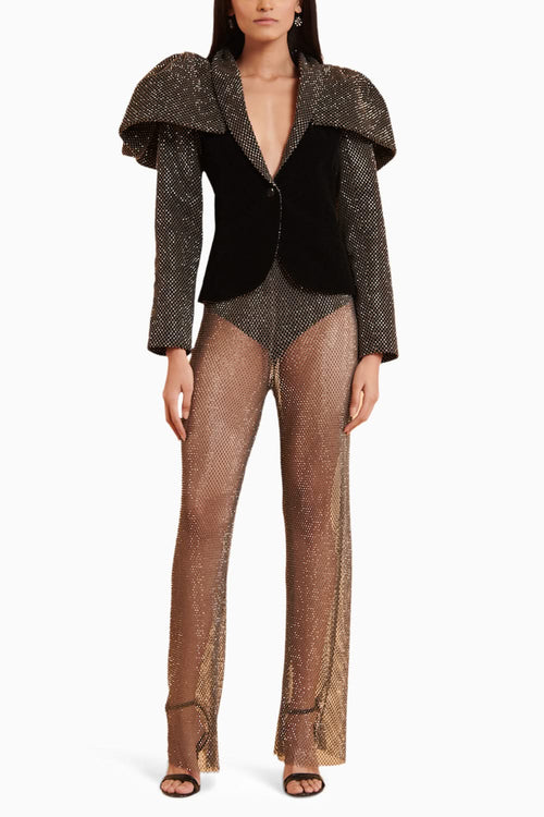 Noir Ultra Luxe Gunmetal Mesh Blazer