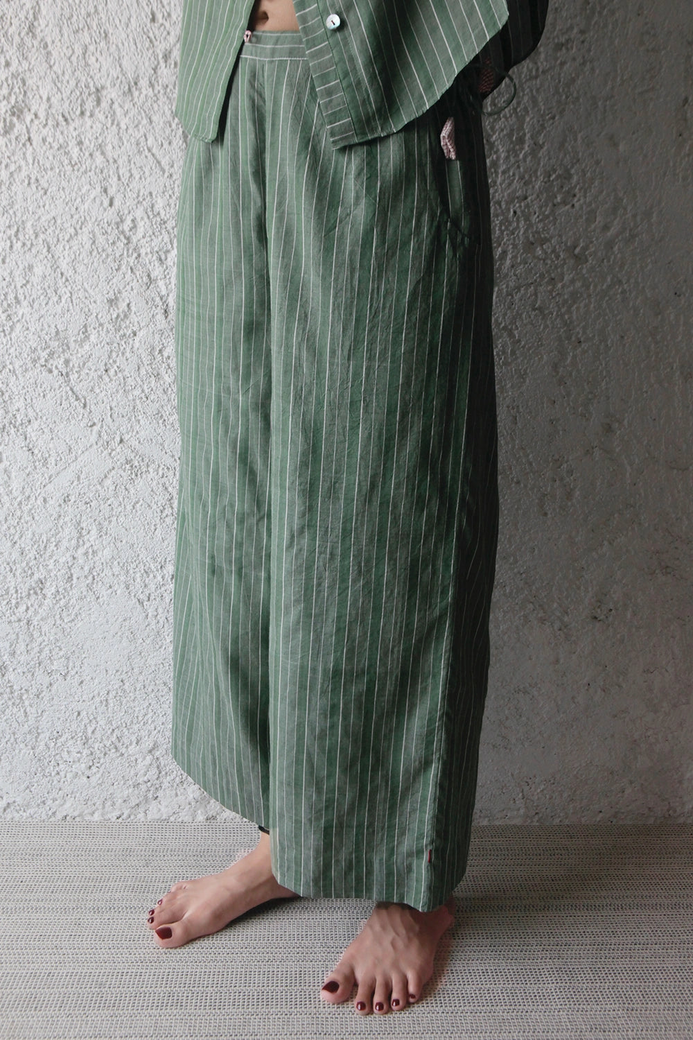 Jade Stripe Side Pocket Pajama