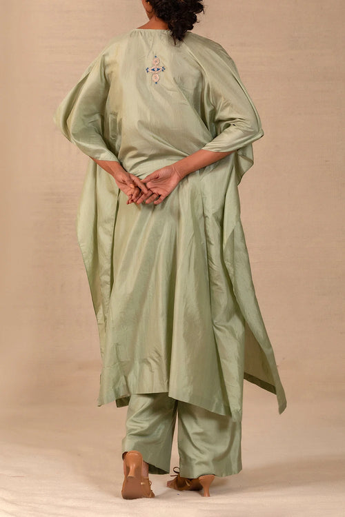 Silsila Sage Silk Kaftan Set