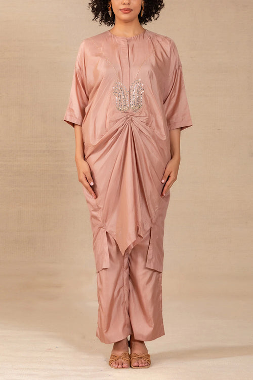Silsila Rose Silk Paisley Motif Kurta Set