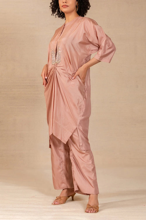 Silsila Rose Silk Paisley Motif Kurta Set