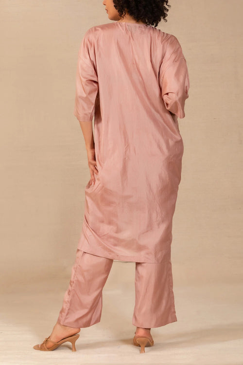 Silsila Rose Silk Paisley Motif Kurta Set