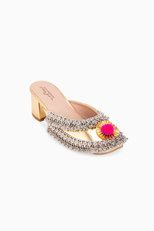 Silver Ghungroo Crown Heels