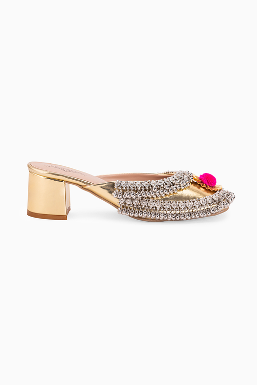 Silver Ghungroo Crown Heels
