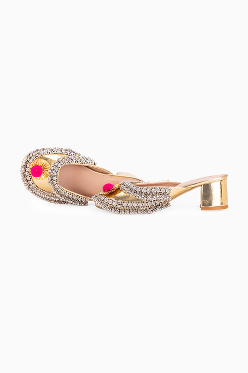 Silver Ghungroo Crown Heels