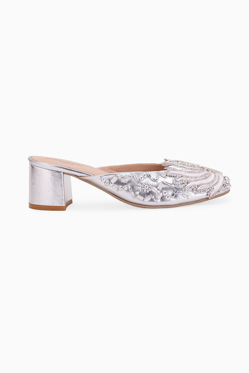Silver Lotus  Mule Heels