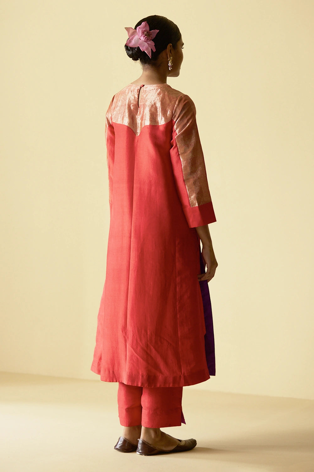 Sindoori Chiran Kurta Set With Dupatta