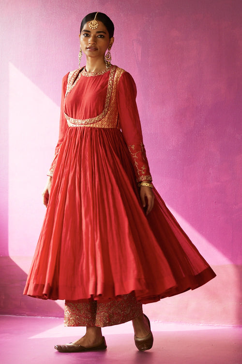Sindoori Paigah Anarkali Set