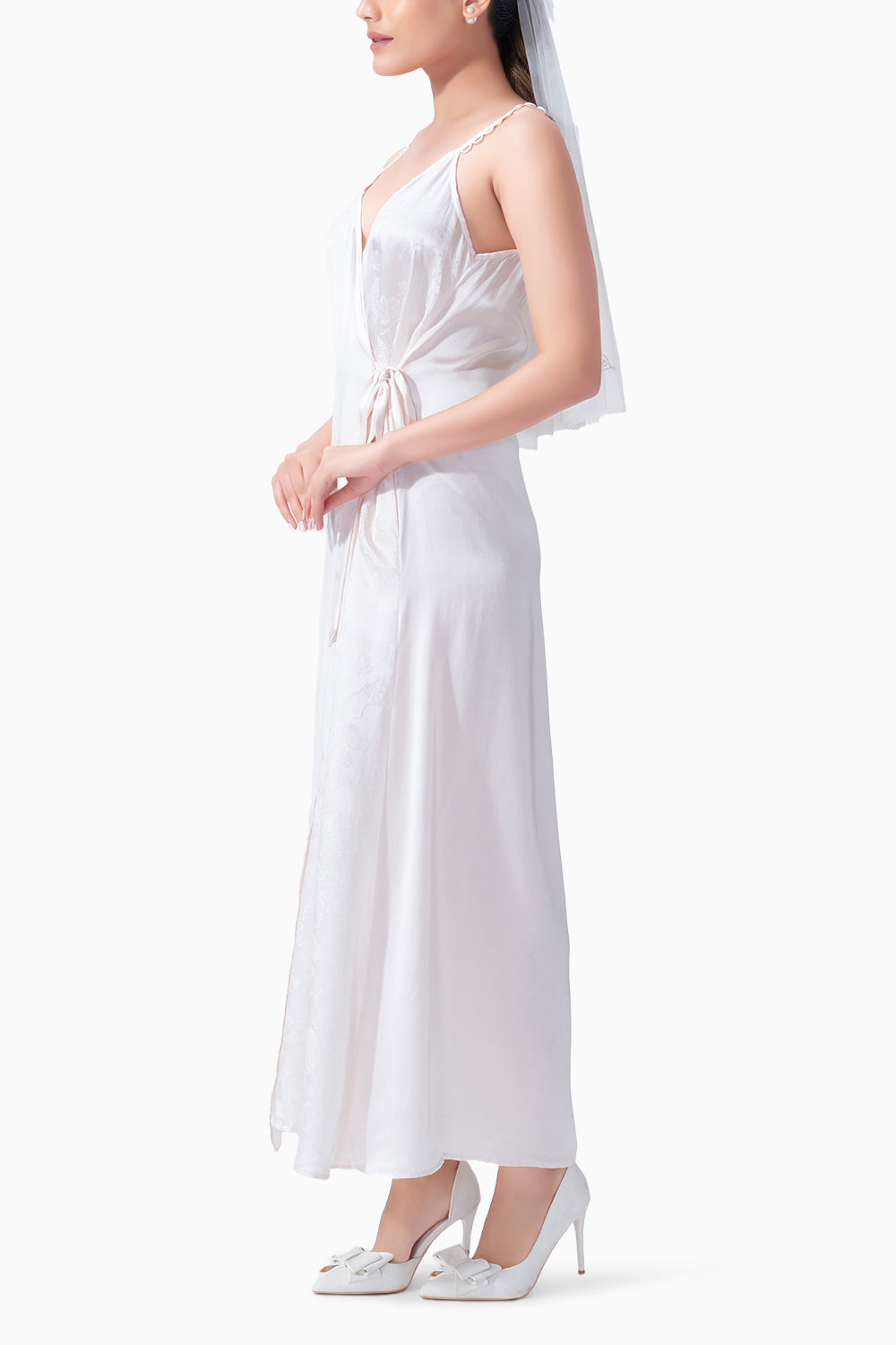 Bridal Jacqaurd Silk Long Slip