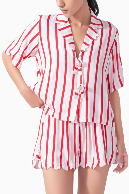 Stripes and Bows PJ Short Set