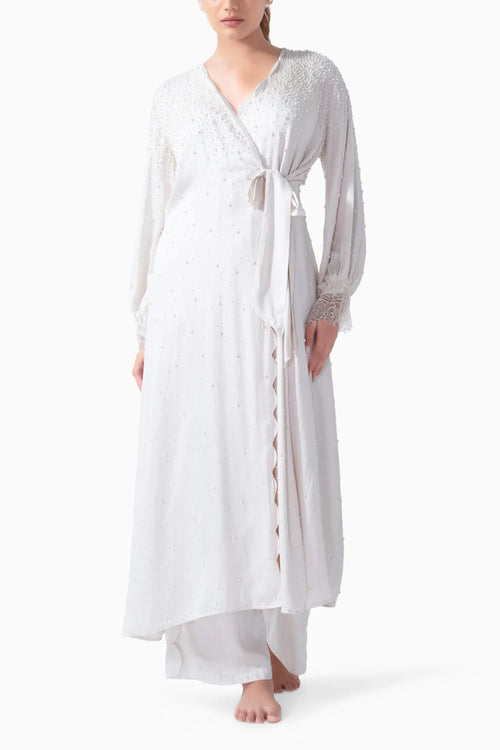 Bridal Pearl Long Robe