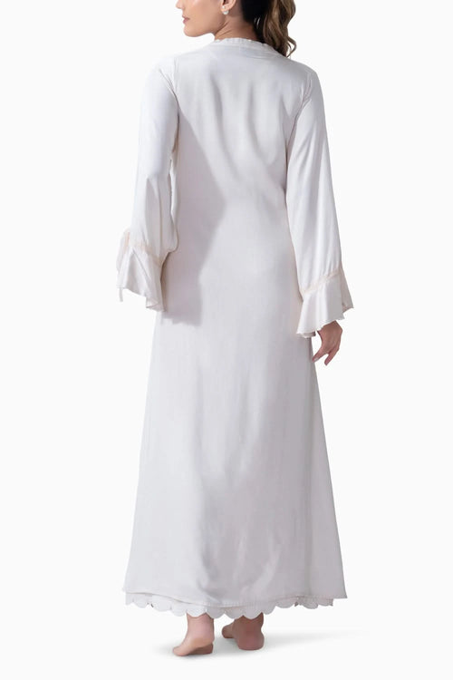 Ivory Long Slip and Robe Set