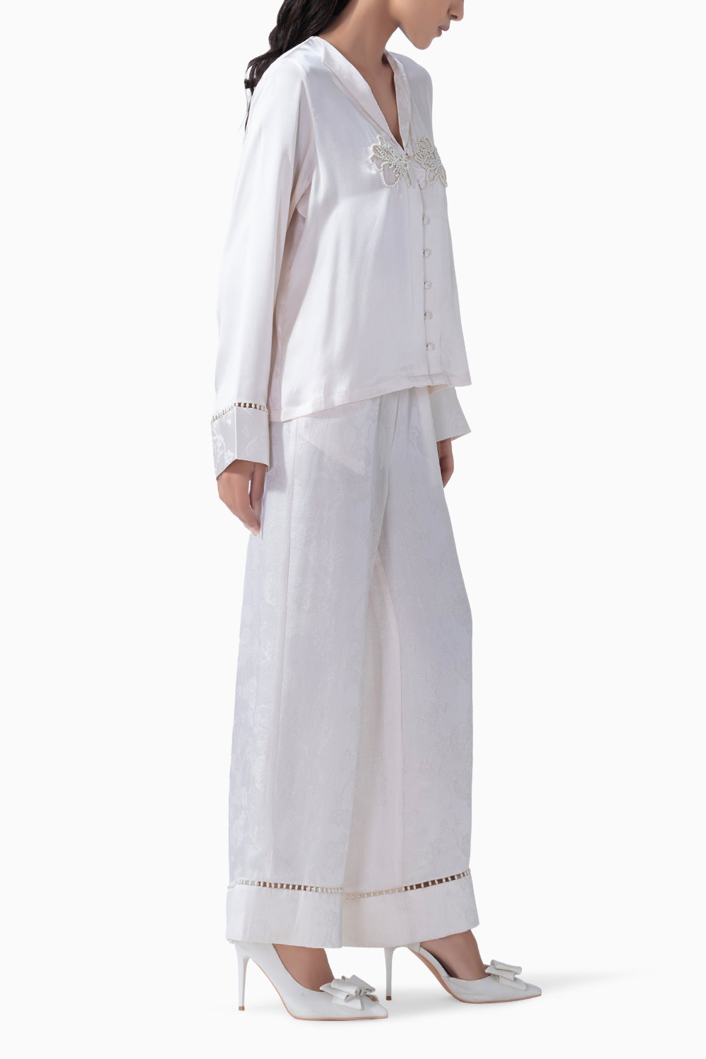 Bridal Jacquard Pure Silk PJ Set