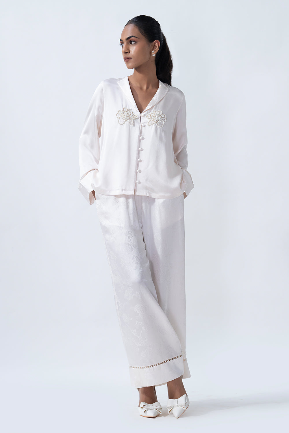 Bridal Jacquard Pure Silk PJ Set