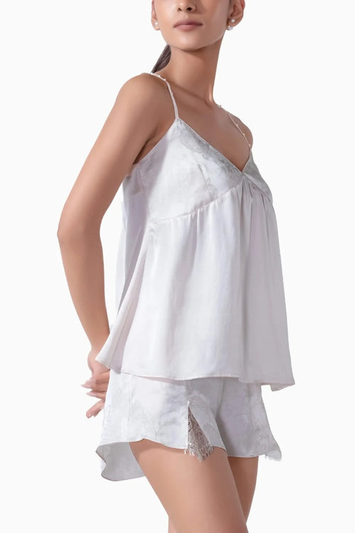 Bridal Jacqaurd Pure Silk Camisole Set