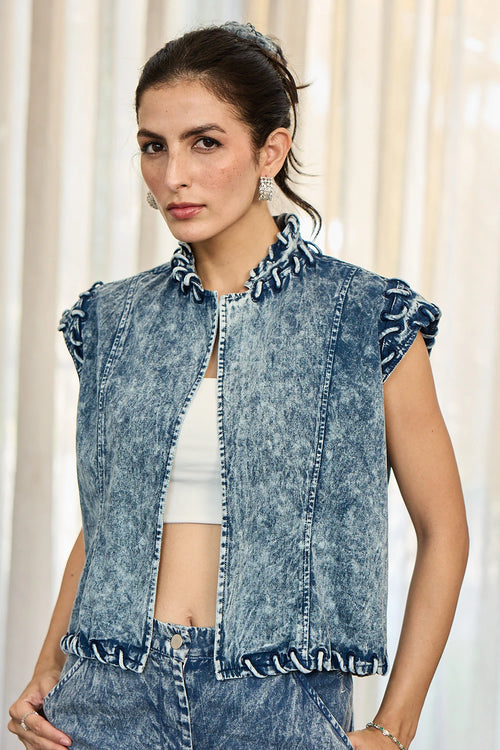 Blue Smoky Co-ord Set