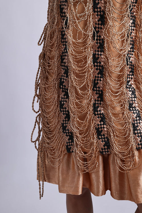 Soleil Peach Bib Dress